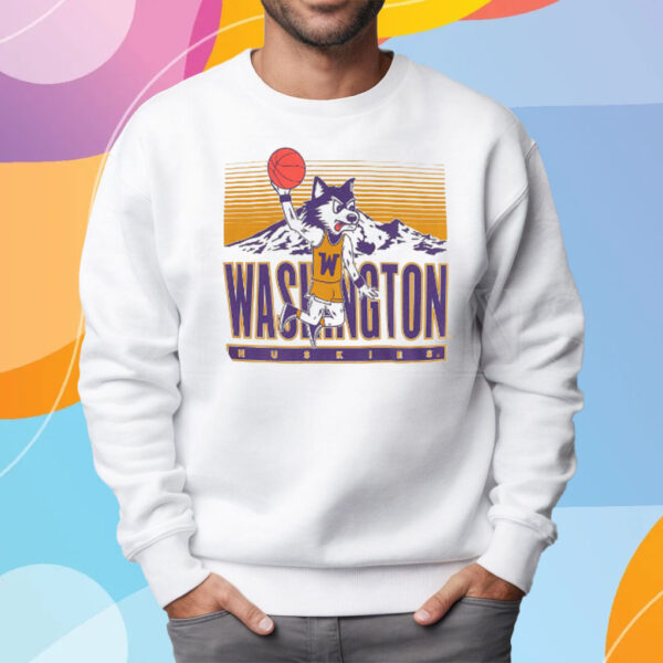 WASHINGTON HUSKIES DUNKING MASCOT T-SHIRT SWEATSHIRT