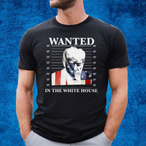 Wanted In The White House Donald Trump Us Flag Mugshot T-Shirt