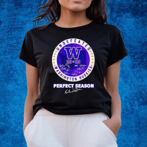 Washington Huskies 2023 Undefeated Perfect Season Signatures T-Shirts