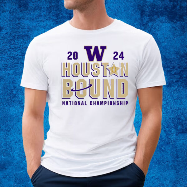 Washington Huskies Houston Bound College Football Playoff 2024 National Championship Proven Mastery T-Shirt