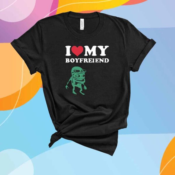 oey Valence Wearing I Love My Boyfriend T-Shirt